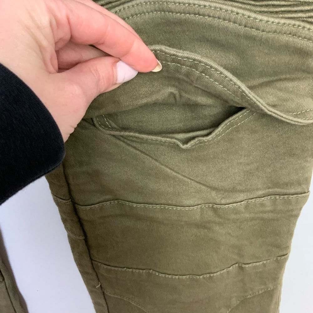 NWT VOLERO Sz 38 Army Green Motorcycle Riding Pants Moto Jeans Cargo Pockets - Picture 4 of 11